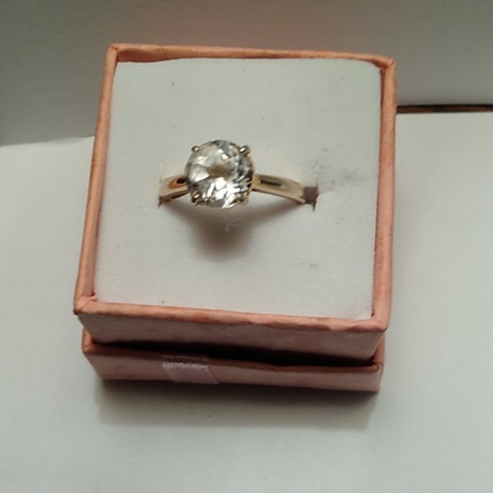 White Topaz Diamond Engagement Ring